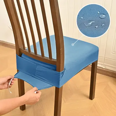 Grenzüberschreitendes elastisches wasserdichtes Milchseide-Sitzkissenbezug mit doppeltem Gummiband, Zungenlasche, Schnalle und rutschfestem Stuhlpolster-Set Großhandel