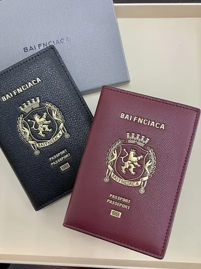 Passport wallet, genuine leather, first layer cowhide, card holder
