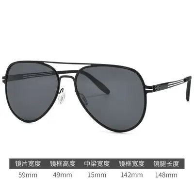 Herren-Sonnenbrille Polarisiert Doppelsteg Piloten-Form Große Größe UV-Schutz - 7