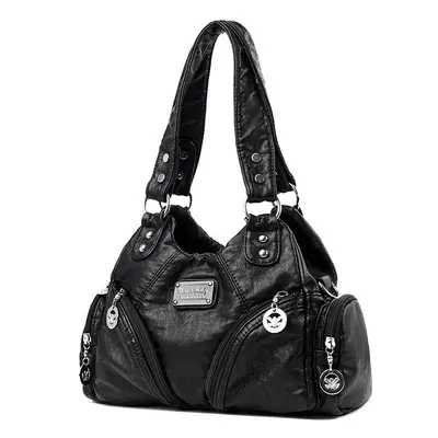 Retro Soft Leather Motorcycle Crossbody Bag for Women - 8