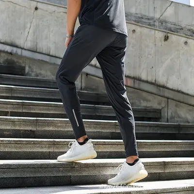 Erkek Bağlamalı Paça Yaz Buz İpeği Koşu ve Fitness Pantolonu - 7