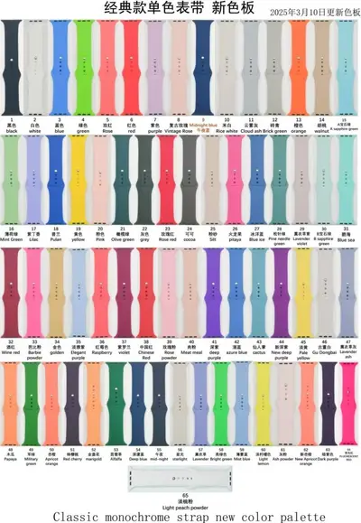 Silicone Band for Apple Watch S11 and S10, Classic Solid Color - 12