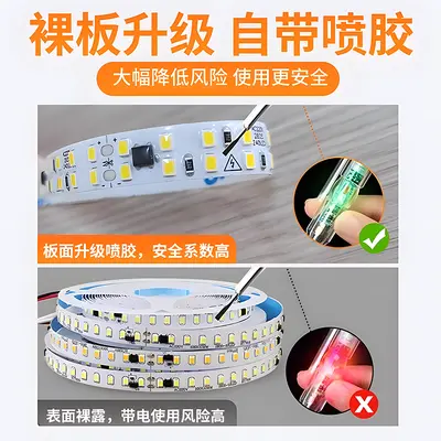 220V Hochspannungs-selbstklebender LED-Lichtstreifen für Wohnzimmerdecke, eingelassene lineare Leuchte, Patch-Lampe mit Kartenschlitz