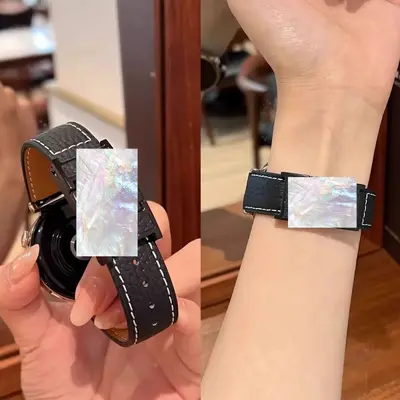 Genuine Leather Magnetic Buckle Apple Watch Band Compatible with 40mm 42mm 44mm 46mm 49mm