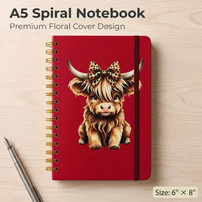 A5 liniertes Spiralnotizbuch, dickes Papier, individuell anpassbar - 10