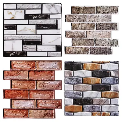3D Stereo PVC Wall Stickers, Scandinavian Modern Wallpaper, Moisture and Mold Resistant