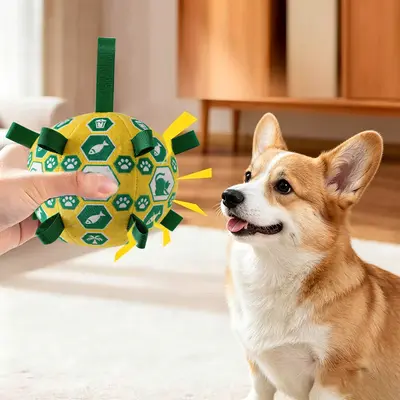 Sesli Dayanıklı Köpek Oyuncağı Elastik Top Diş Kaşıma - 4
