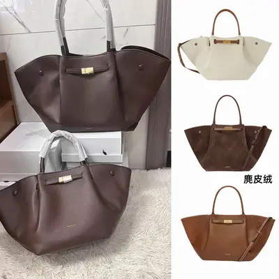 Demellier kanat çantası, hakiki deri, büyük kapasiteli tote çanta