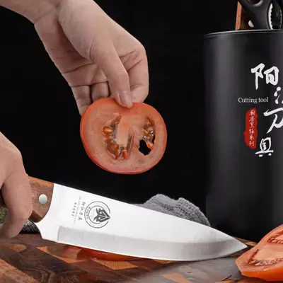 不锈钢菜刀套装木柄刀具全套厨具现货刀代发批发跨境正宗阳江刀 - 4