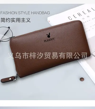 Gongzi Men's Short Wallet with Driver's License and Multiple Card Slots - 12
