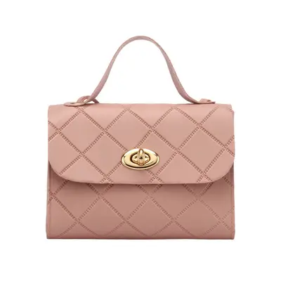 Small Square Lattice Pattern Women's Single Shoulder Bag with Round Lock - 6