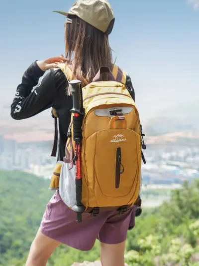 Rückengerechter atmungsaktiver großvolumiger Rucksack für Herren in Uni-Farben, minimalistisch, für Outdoor, Reisen und Bergsteigen, multifunktionaler Leichtrucksack - 2