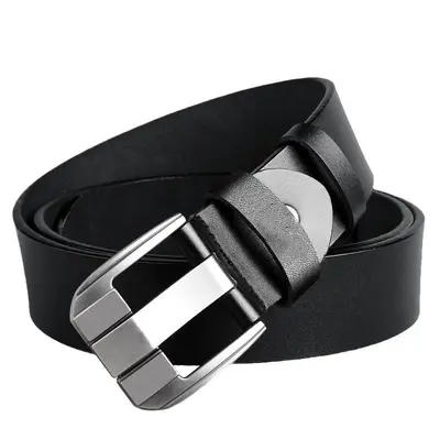 [Free Hole Punch] Men's Belt Pure Leather Pin Buckle Men's Denim Comfortable Retro Comfort Easy to Match Genuine Leather Belt - 11