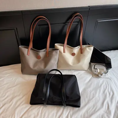 Waterproof Nylon Women's Tote Bag, Large Capacity Multi-Compartment - 5