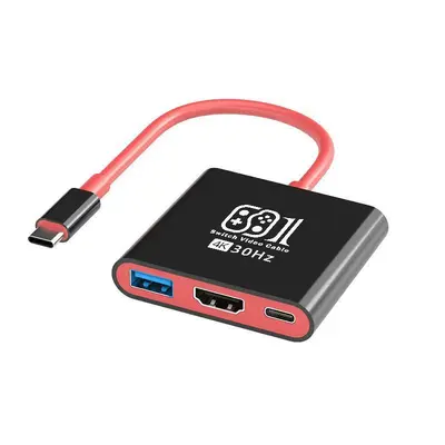 Cep telefonları, tabletler ve elde taşınır oyun konsolları için üçü bir arada bağlantı istasyonu, USB-C video dönüştürücü, 3'ü 1 arada genişletme. - 12