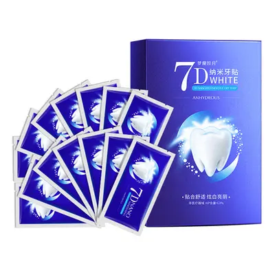 7D Teeth Whitening Strips with Enzyme, Removes Yellow Stains - 7