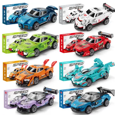 Lego Compatible Mini Pull-Back F1 Racing Car Building Block Set