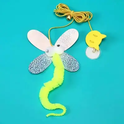 Cat Toy Swing and Feather Wand, Door-Hanging, with Bell Mouse - 10