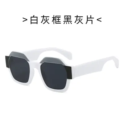 Trendige polygonale Damen-Sonnenbrille im Colorblock-Design - 12