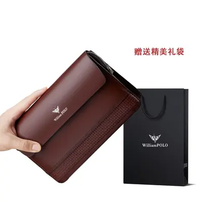 Men's Handbag with Combination Lock Double Zipper Large Capacity Business Casual - 8