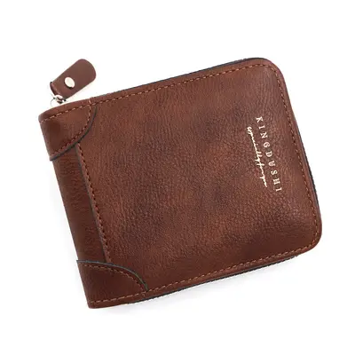 Men's Short Wallet with Chain, Multi-Card Slots and Zipper Coin Pocket - 8