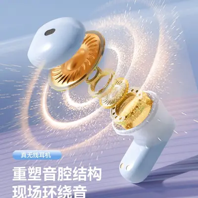 Halb-In-Ear Bluetooth-Ohrhörer, Rauschunterdrückung, extralange Akkulaufzeit, angenehm