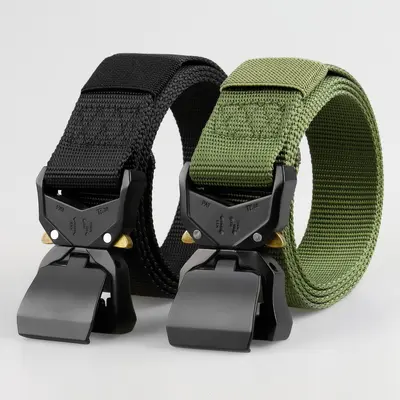 Cross-border Tactical Waist Belt Men's Outdoor Quick Release Cobra Alloy Buckle Nylon Woven Belt Work Uniform Training Pants Belt