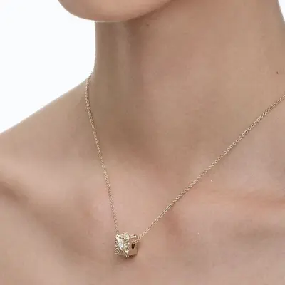 Iris flower design silver necklace, geometric - 3