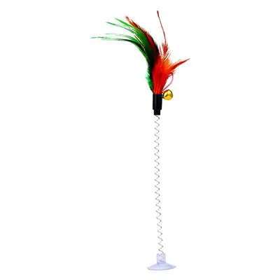 Suction Cup Cat Toy with Spring Feather Teaser, Five Colors - 6