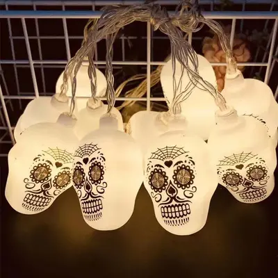 Halloween LED String Lights with Pumpkin and Ghost Decorations, Battery-Powered - 13