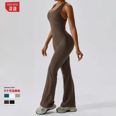 European and American quick-dry slim yoga wear, dance sports fitness wear, hip-lifting and tummy-tightening one-piece yoga wear 8117