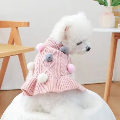 PTECIRCLE Dog and Cat Clothing Wool Skirt