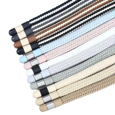 7mm Nylon Flat Drawstring Cord Set, Alloy Tips, 3 Pieces