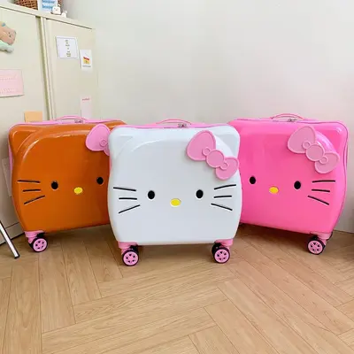 Cute Cat Print Large Capacity Trolley Case, Lightweight and Silent Wheels - 3