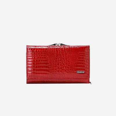 Women's Crocodile Pattern Short Tri-fold Wallet with Large Coin Compartment - 7