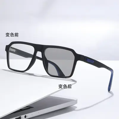 Photochromic Myopia Glasses Frame, Spring Hinges, Anti-Blue Light, Anti-Slip - 7