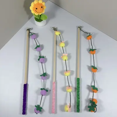 Sisal Ball Cat Teaser Wand for Small Kittens, Molar Cleaning Sound Toy Ball - 3