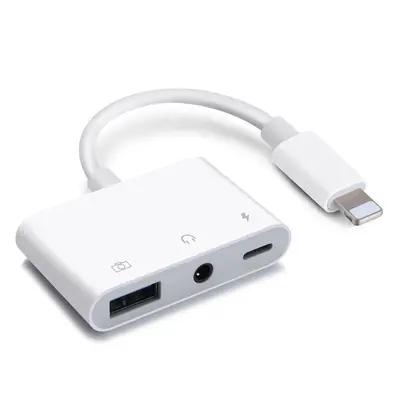 iPhone Uyumlu 3'ü 1 Arada OTG Ses Kartı Adaptörü Şarj ve Mikrofon Bağlantılı - 11