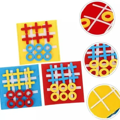 Felt Mini Tic-Tac-Toe Board Game for Children Educational Puzzle