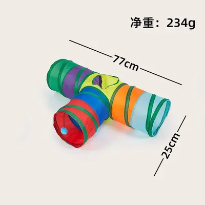 Rainbow Cat Tunnel, Energy-Burning Play Toy for Kittens - 9