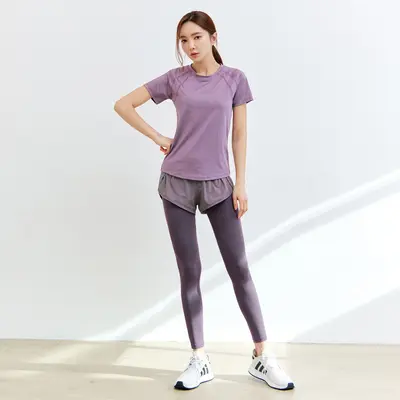 Damen-Yoga-Set, Kurzarm, zweiteilig - 7
