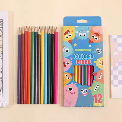 Cute Monster 12-Colour Pencil Set in Box, Erasable, EN71 Certified - 9
