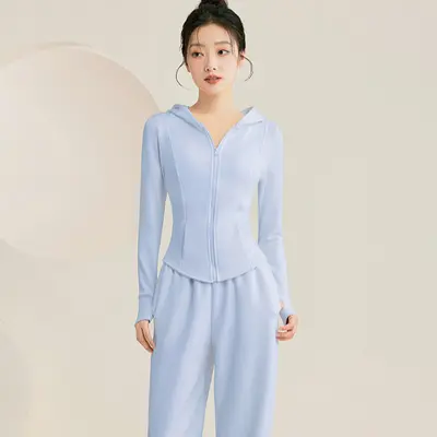 2024新款秋冬季瑜伽服长袖外套普拉提健身显瘦上衣清仓批发