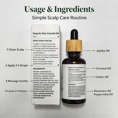 Rosemary hair growth oil with castor oil