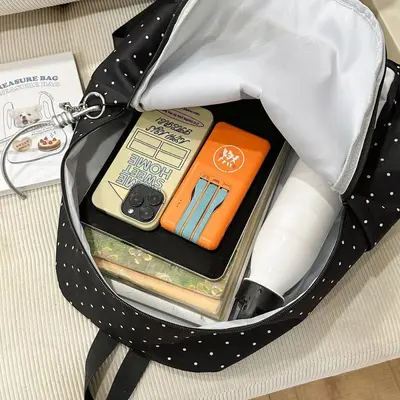 Japanese Style Piano Pattern Women's Backpack for High School and College - 5
