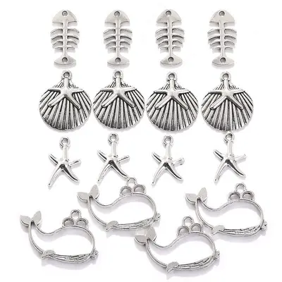 Ocean Theme DIY Alloy Pendant, 4 Designs