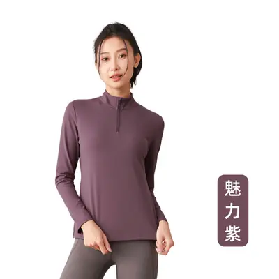 春季瑜伽服女长袖健身上衣新款跑步速干衣修身训练运动服女现货 - 9