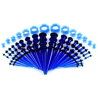 Acrylic Pointed Ear Gauge Set, 50 Pieces, Piercing Earrings - 11