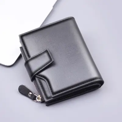 Vertical Men's Wallet, Short Trifold Leather Wallet with Multiple Card Slots - 7