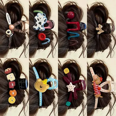 Korean Style Autumn Winter Hair Claw Clip Large Volume Hair Clip Back of Head Shark Clip High-end Updo Hair Clip Hair Claw